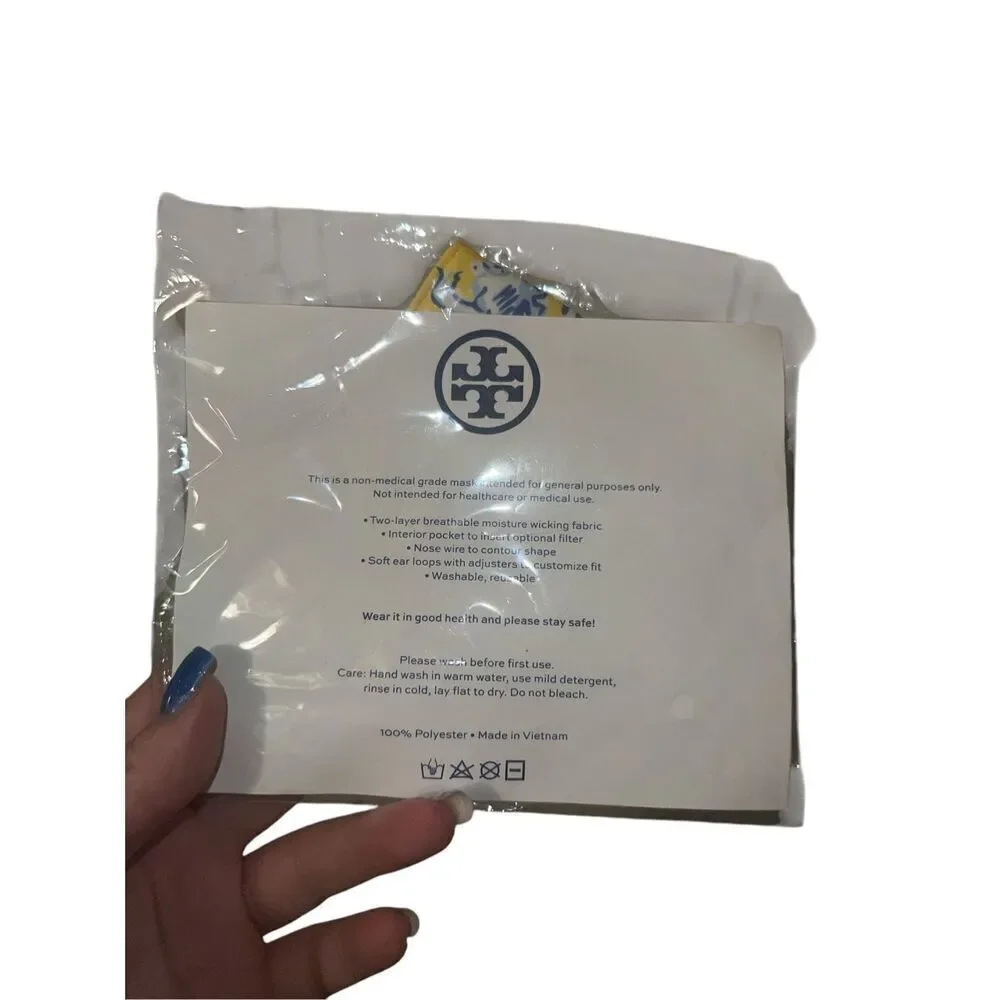 ✨NIP Tory Burch Floral Two Layer Adjustable Mask Face Cover✨